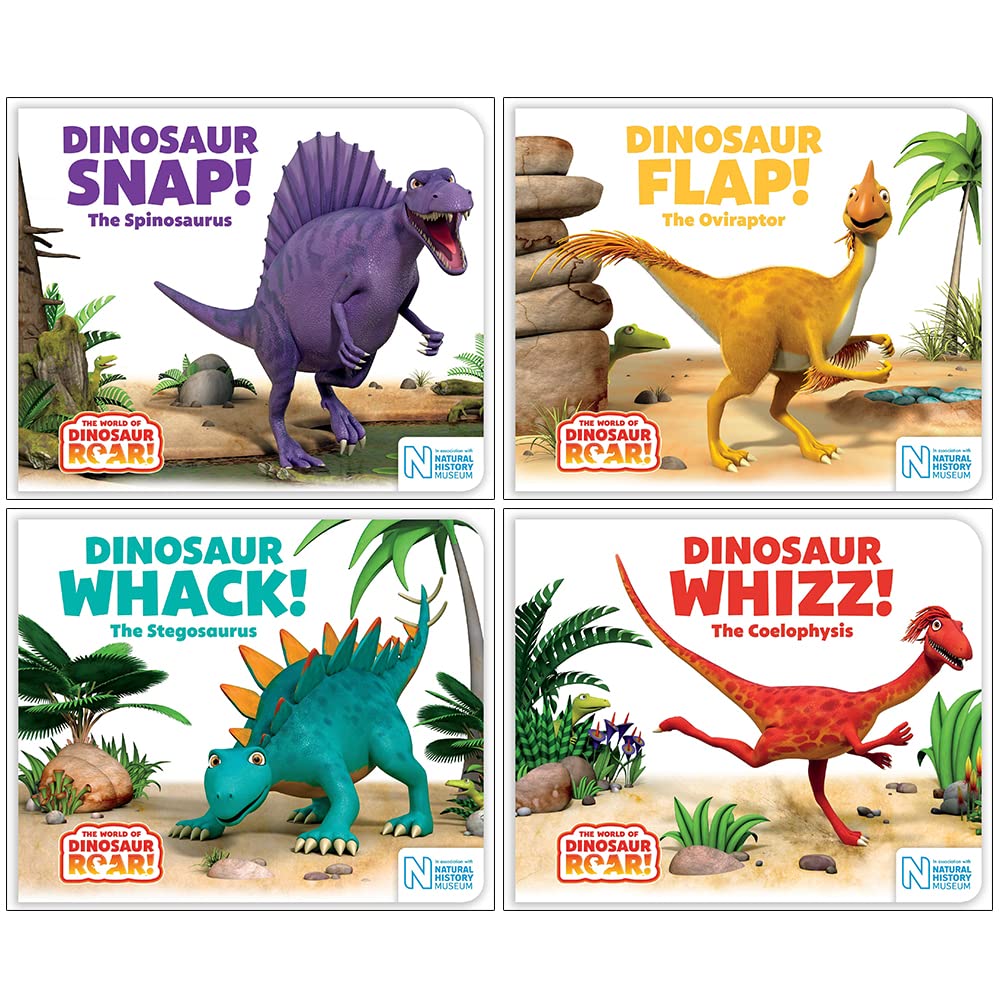 The World of Dinosaur Roar Series Books 5 - 8 Collection Set (Dinosaur Snap, Dinosaur Flap, Dinosaur Whack & Dinosaur Whizz)