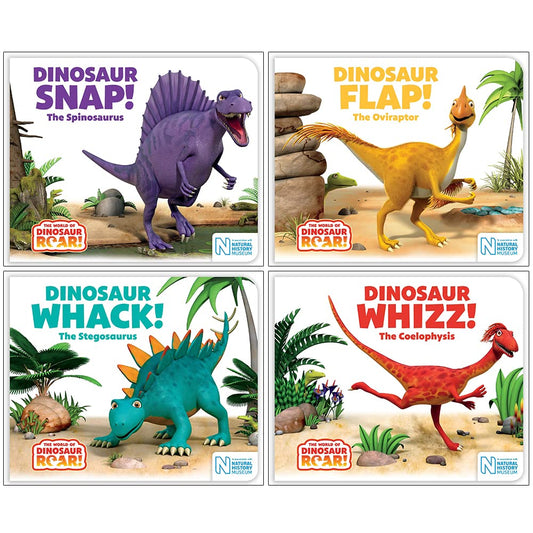 The World of Dinosaur Roar Series Books 5 - 8 Collection Set (Dinosaur Snap, Dinosaur Flap, Dinosaur Whack & Dinosaur Whizz)