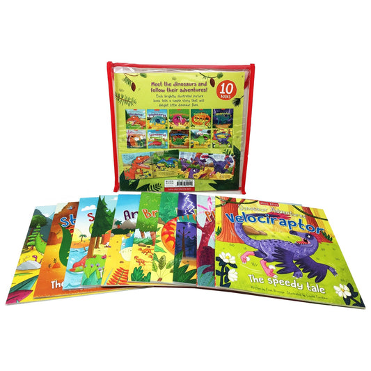 Miles Kelly Dinosaur Adventures 10 Books Bag Collection Set Allosaurus Ankylosaurus Brachiosaurus ..