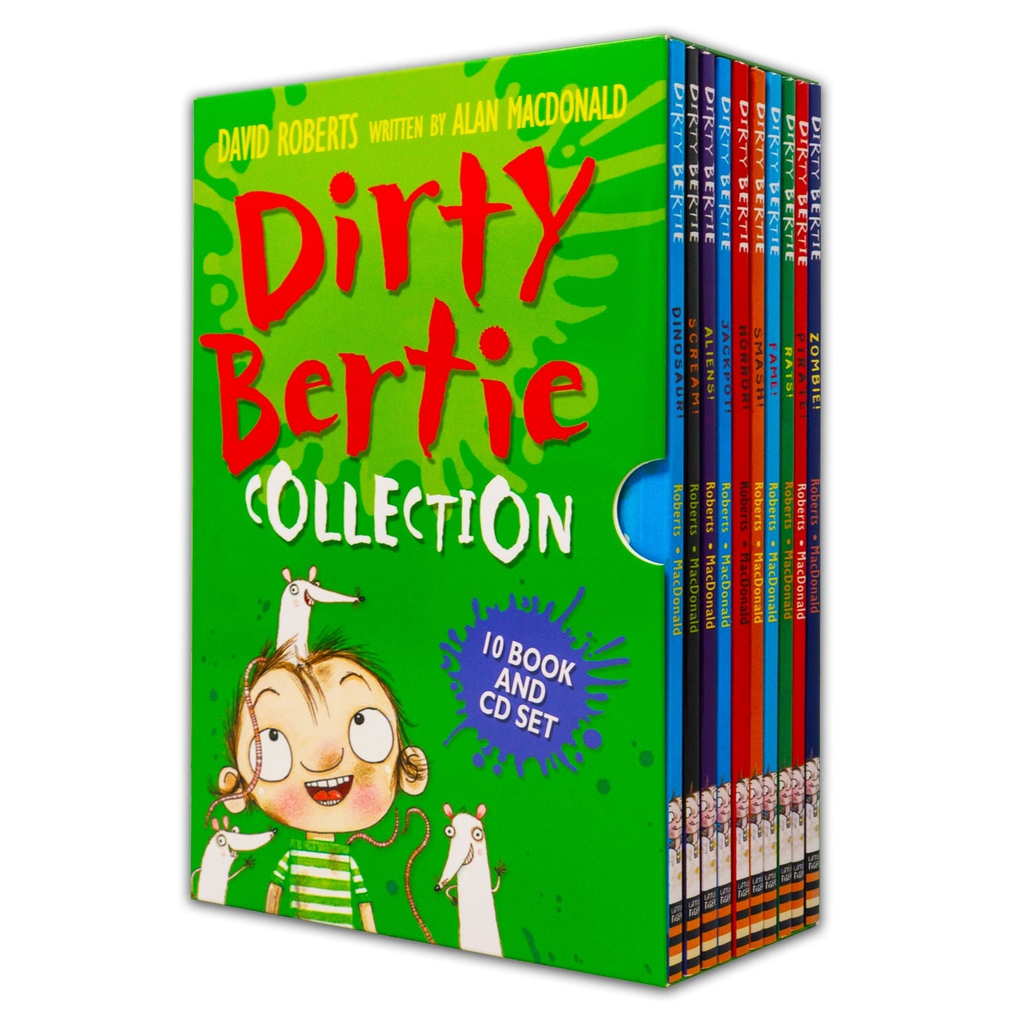 Dirty Bertie Collection 10 Books Box Set με CD του David Roberts (Zombie!, Pirate!, Rats!, Fame!, Smash!, Horror!, Jackpot!, Aliens!, Scream!...)