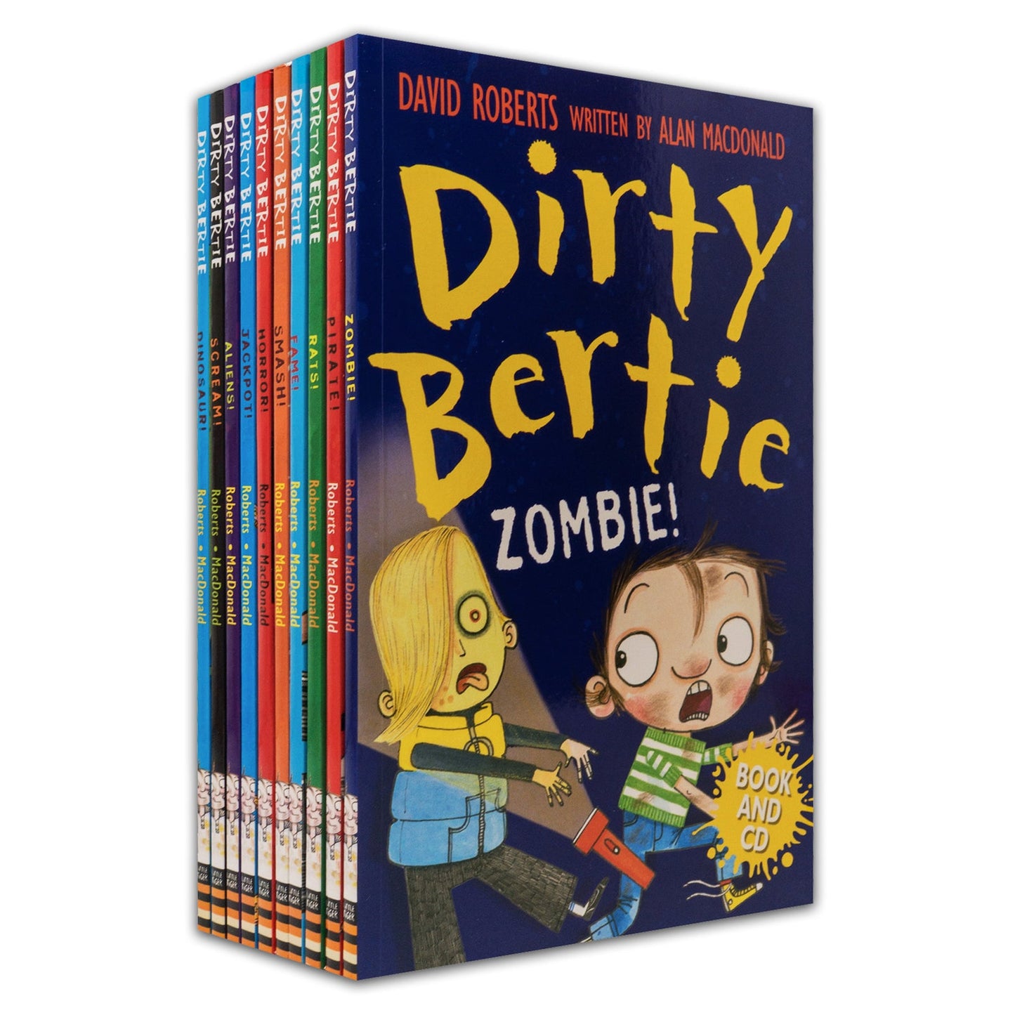 Dirty Bertie Collection 10 Books Box Set με CD του David Roberts (Zombie!, Pirate!, Rats!, Fame!, Smash!, Horror!, Jackpot!, Aliens!, Scream!...)