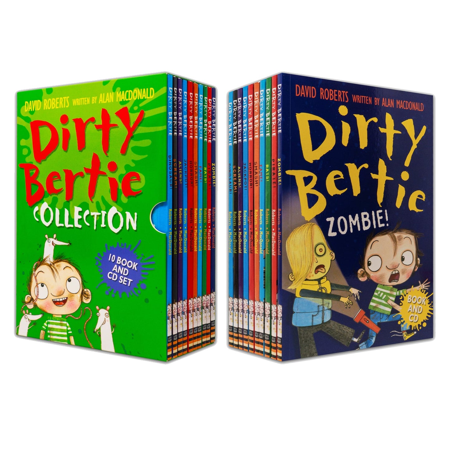 Dirty Bertie Collection 10 Books Box Set με CD του David Roberts (Zombie!, Pirate!, Rats!, Fame!, Smash!, Horror!, Jackpot!, Aliens!, Scream!...)