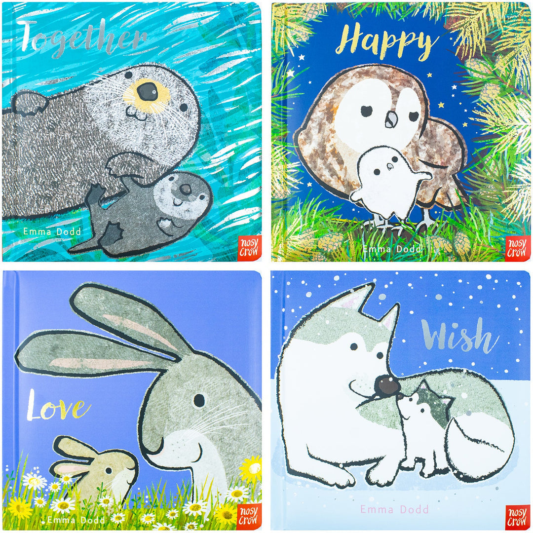 Emma Dodd Animal Series 4 Books Collection Set ( Together, Happy, Love, Wish)