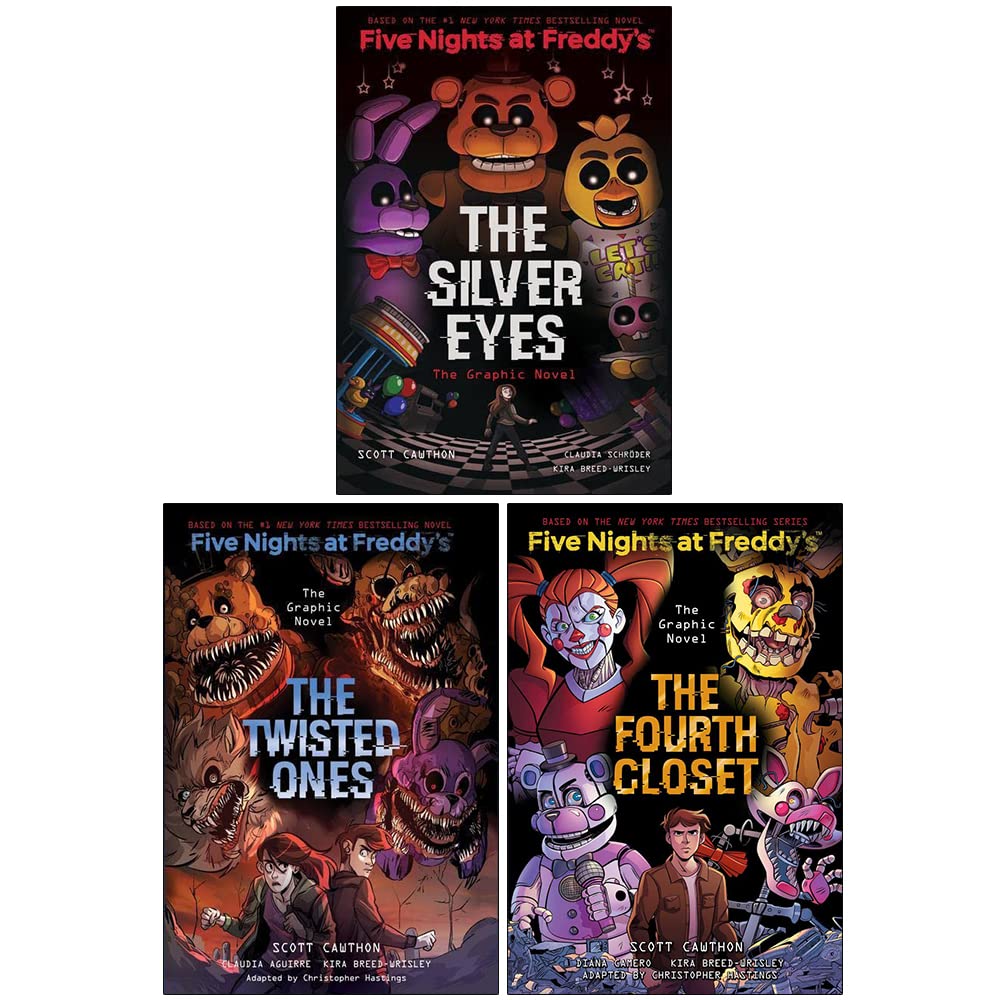 Five Nights at Freddy's Graphic Novel Collection 3 Books set by Scott Cawthon, Kira Breed-wrisley (The Twisted Ones, The Silver Eyes, The Fourth Closet)