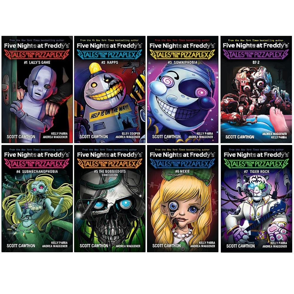 Five Nights at Freddy's: Tales from the Pizzaplex Series 8 Books Collection Set, Скотт Коутон (Lally's Game, Happs, Somniphobia, Submechaniophobia, The Bobbiedots Conclusion, Nexie, Tiger Rock, B7-2)