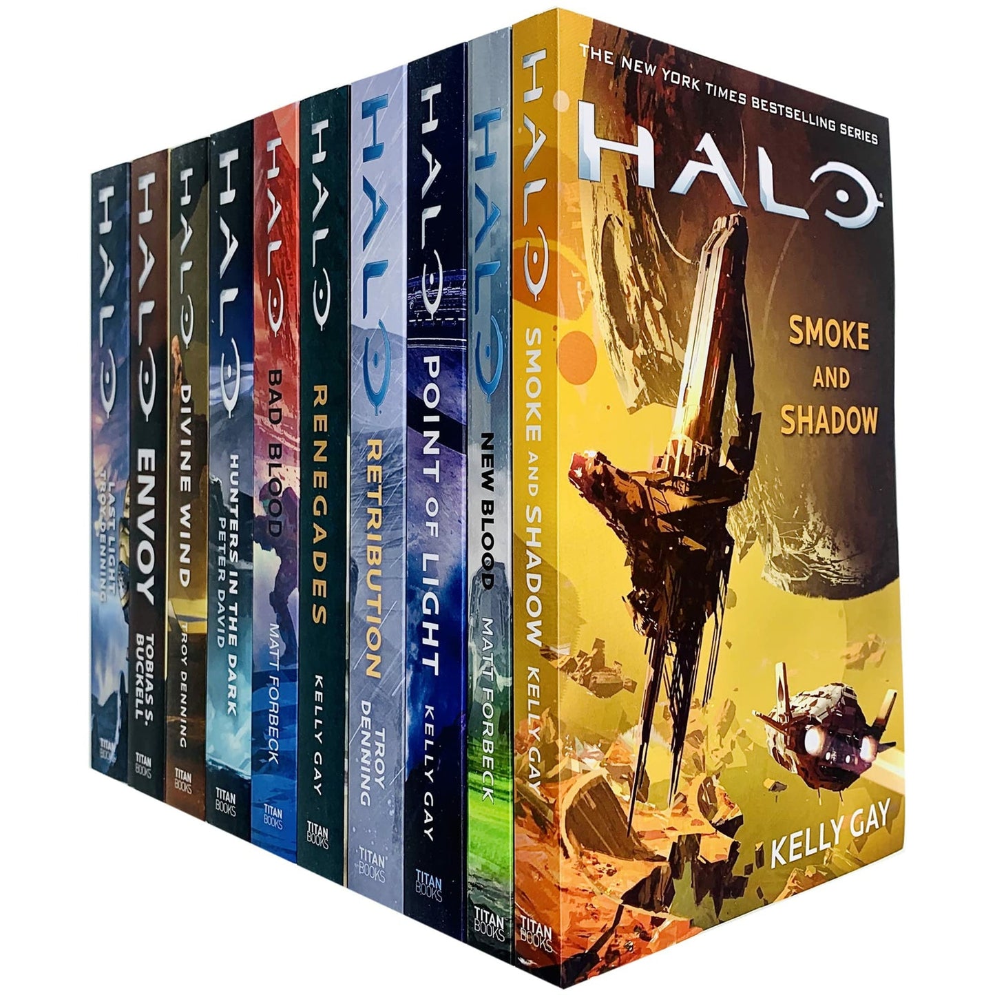 Halo Master Chief 10 Books Set Hunters in the Dark, Last Light, New Blood, Envoy, Retribution, Smoke and Shadow, Bad Blood, Renegades & MORE