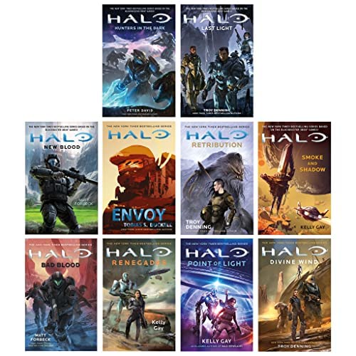 Halo Master Chief 10 Books Set Hunters in the Dark, Last Light, New Blood, Envoy, Retribution, Smoke and Shadow, Bad Blood, Renegades & MORE