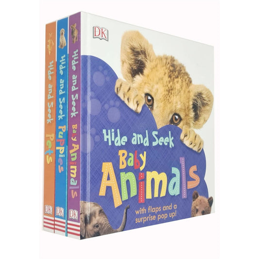 Hide and Seek 3 Books Collection Set (Pets, Baby Animals & Puppies)