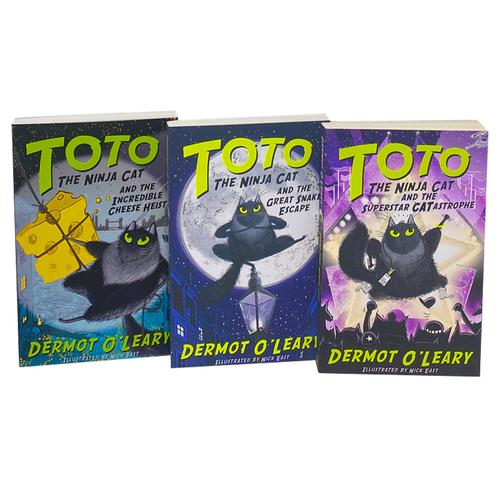 Σετ συλλογής βιβλίων Toto The Ninja Cat Series 3 - The Incredible Cheese Heist The Great Snake Esc..