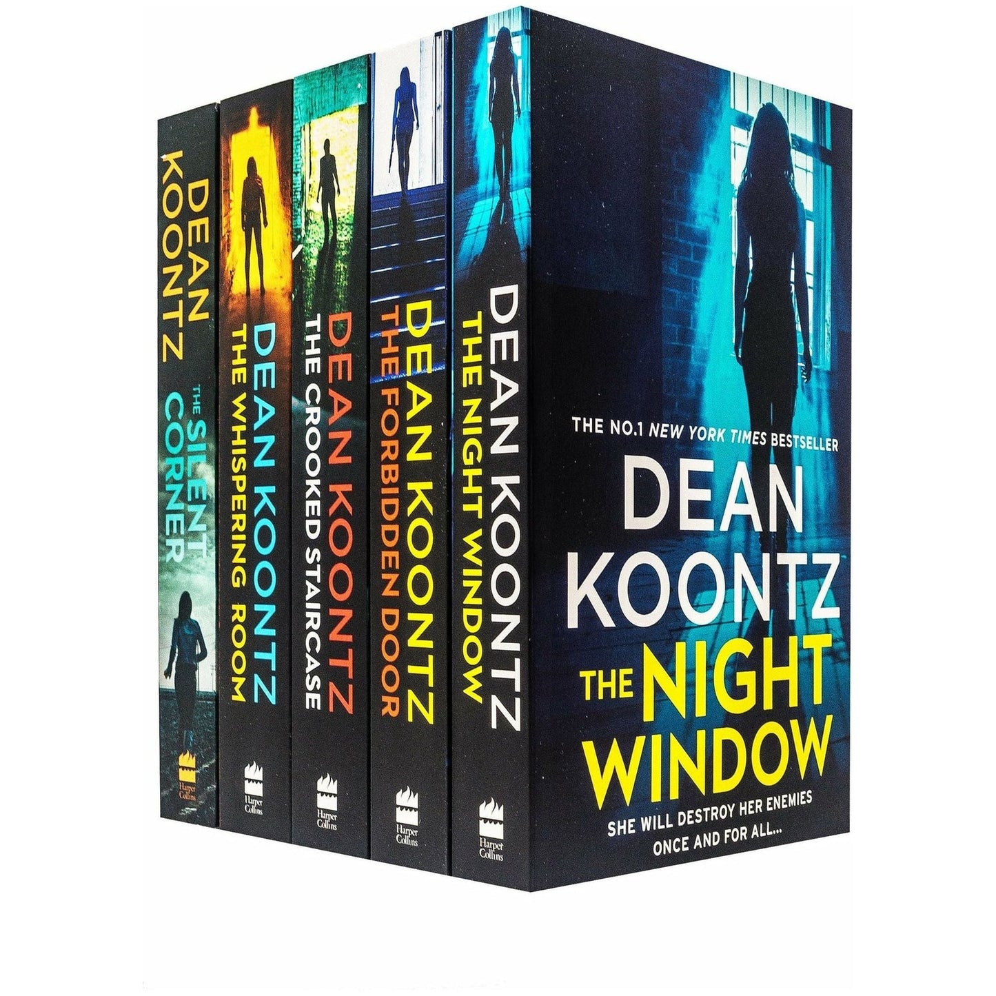 Dean Koontz Jane Hawk Thriller Series 5 Books Collection Set Silent Corner Whispering Room Crooked Staircase The Forbidden Door The Night Window