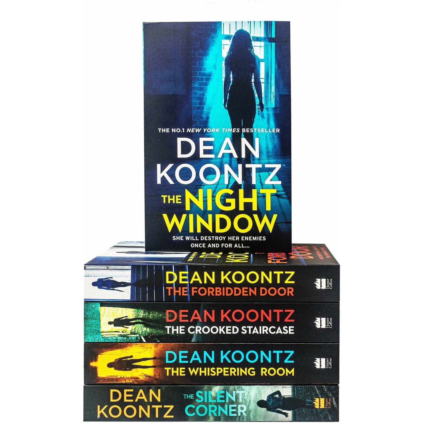 Dean Koontz Jane Hawk Thriller Series 5 Books Collection Set Silent Corner Whispering Room Crooked Staircase The Forbidden Door The Night Window