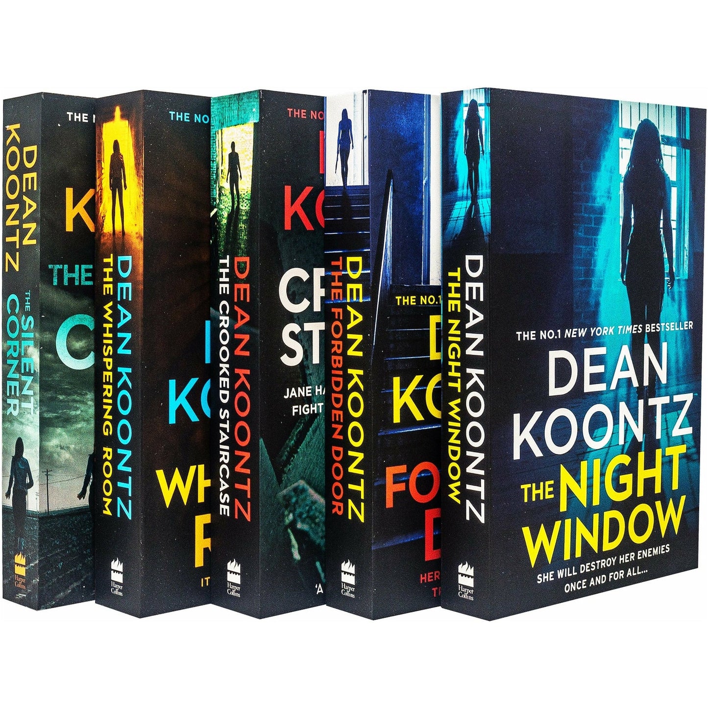 Dean Koontz Jane Hawk Thriller Series 5 Books Collection Set Silent Corner Whispering Room Crooked Staircase The Forbidden Door The Night Window