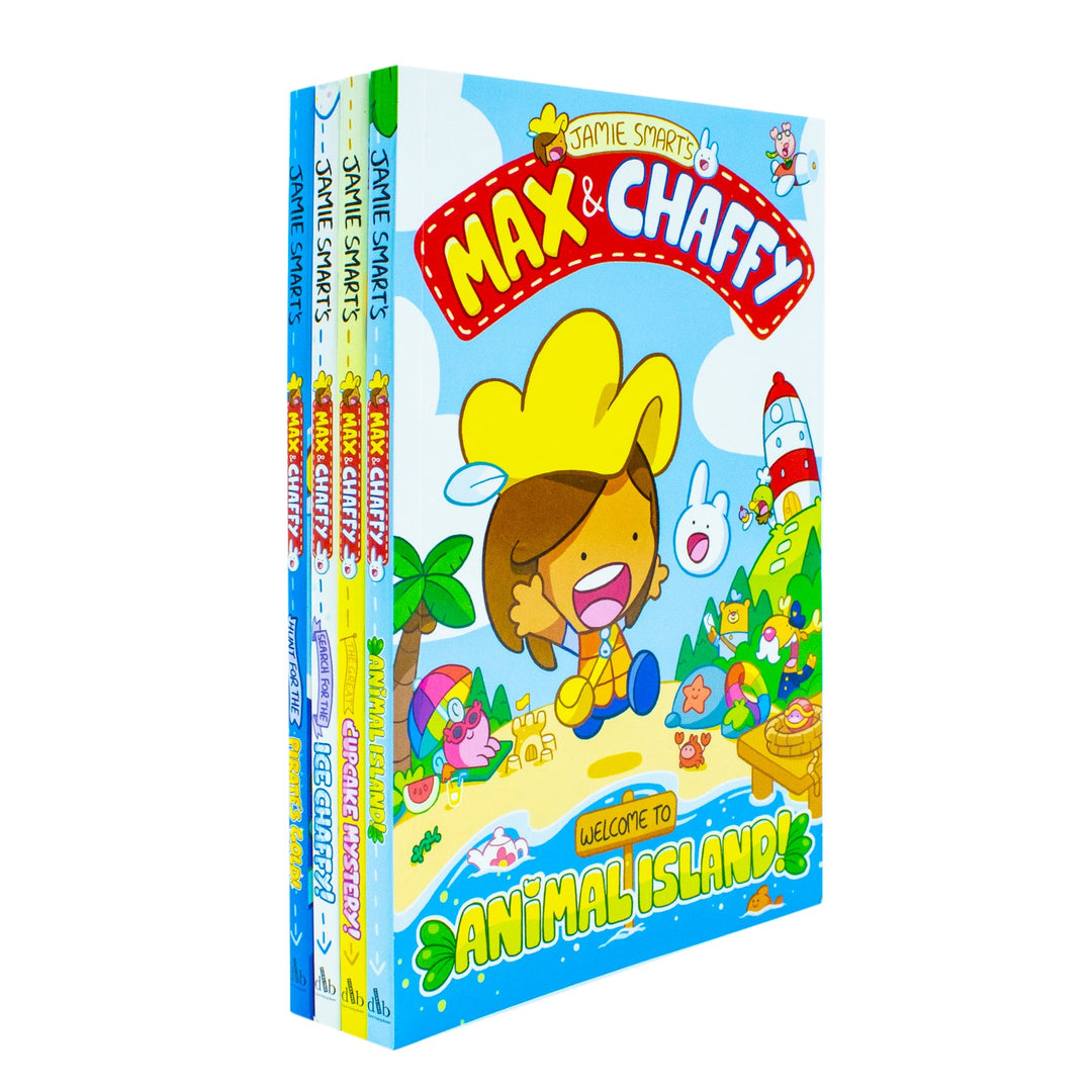 Max and Chaffy Series 4 Books Collection Set By Jamie Smart (Hunt For the Pirates Gold!, Animal Island, Search for Ice Chaffy! & The Great Cupcake Mystery!)