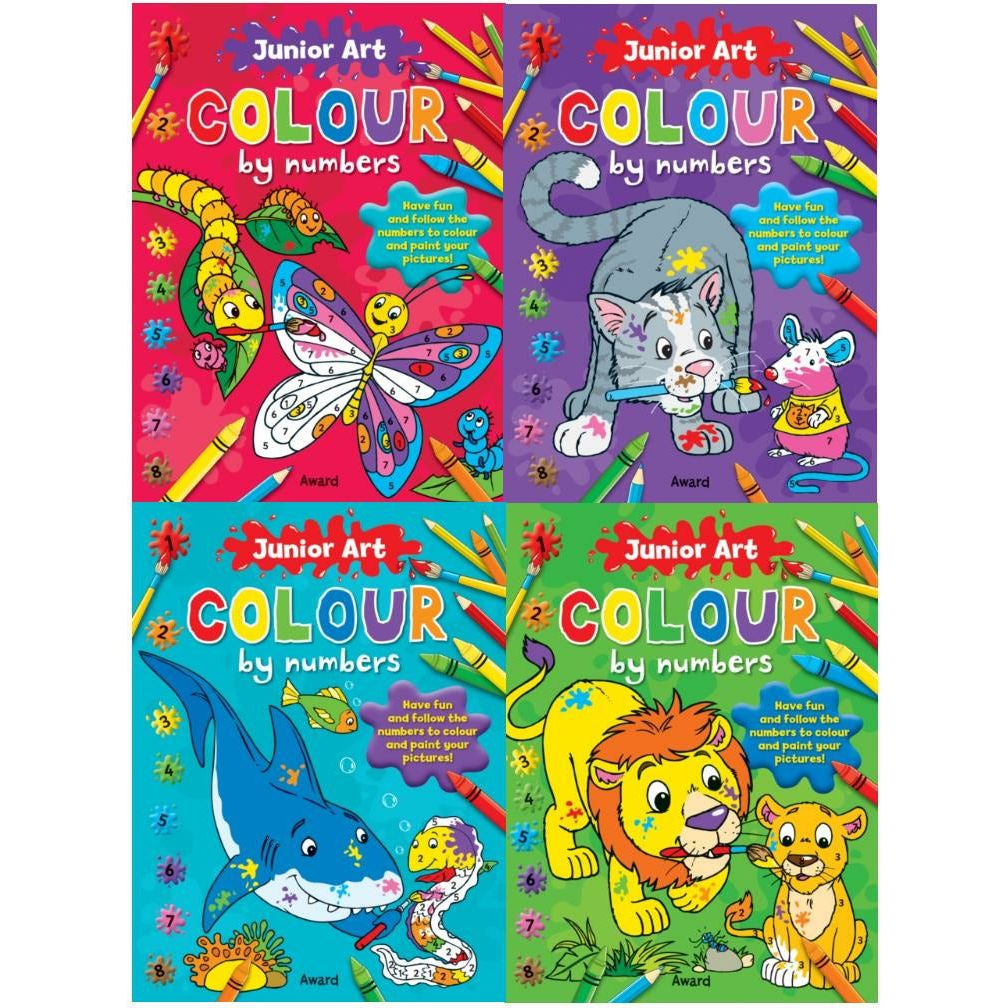 Kids Colouring Collection 8 Books Set Colour by Numbers For Childrens