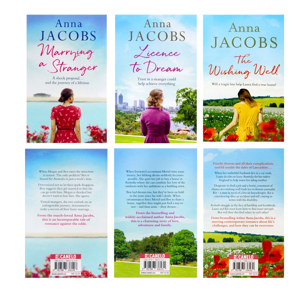 Anna Jacobs Collection 3 Books Set (Marrying a Stranger, Licence to Dream, The Wishing Well)