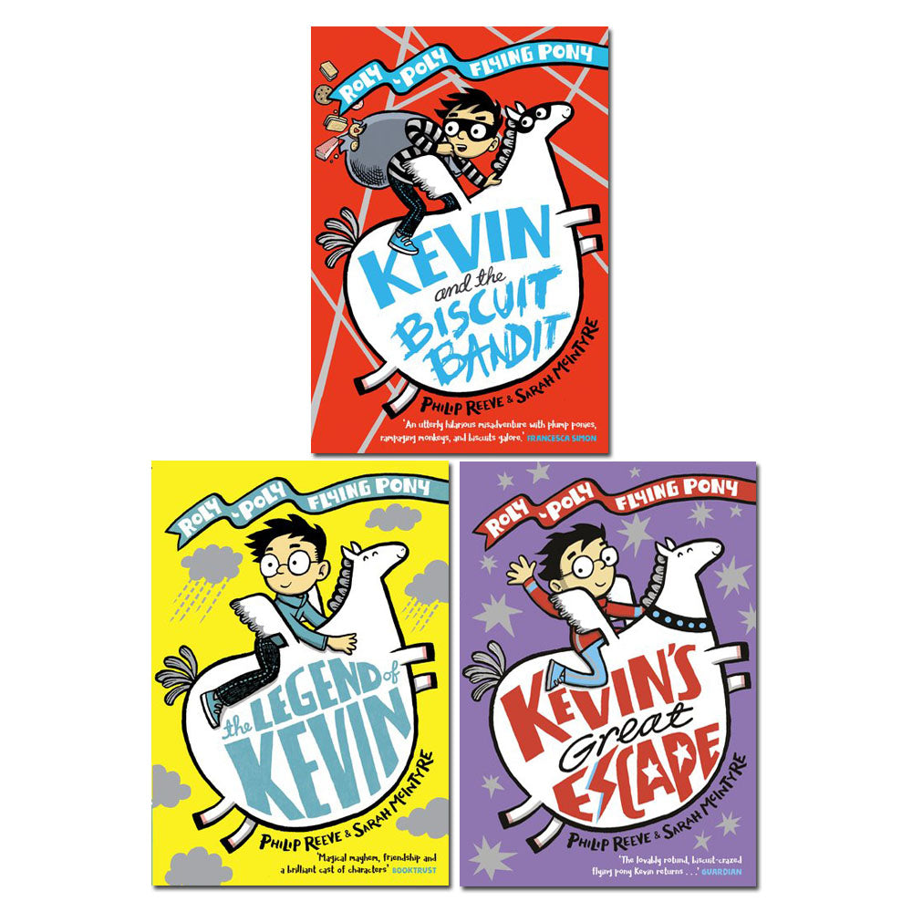 A Roly-Poly Flying Pony Adventure 3 Books Set ( Kevin and the Biscuit, Kevin's Great Escape, The Legend of Kevin)