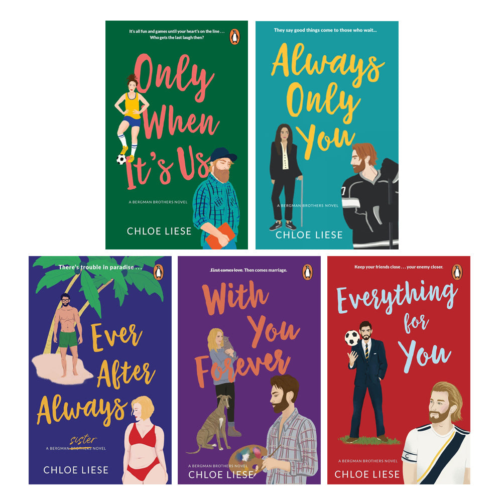 Bergman Brothers Collection 5 Books Set By Chloe Liese (Only When It's Us, Always Only You, Ever After Always, With You Forever, & Everything for You)