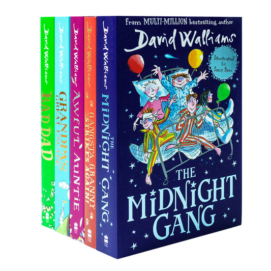 David Walliams 5 Book Set (Bad Dad,Midnight Gang,Strikes Again,Awful Auntie,Grandpa Great Escape)