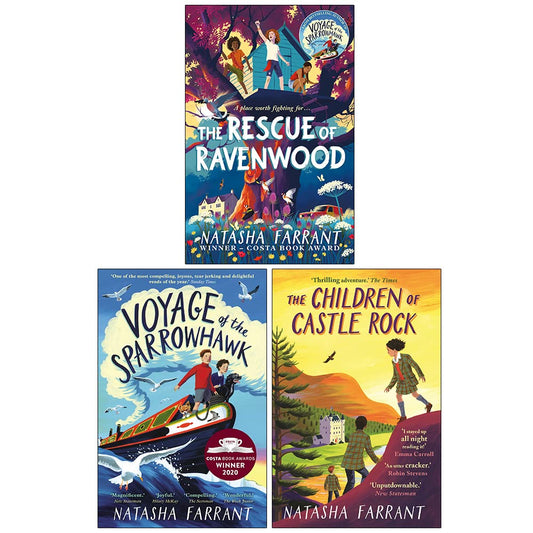 Natasha Farrant Collection 3 Book Set ( The Rescue of Ravenwood, The Children of Castle Rock, Voyage of the Sparrowhawk