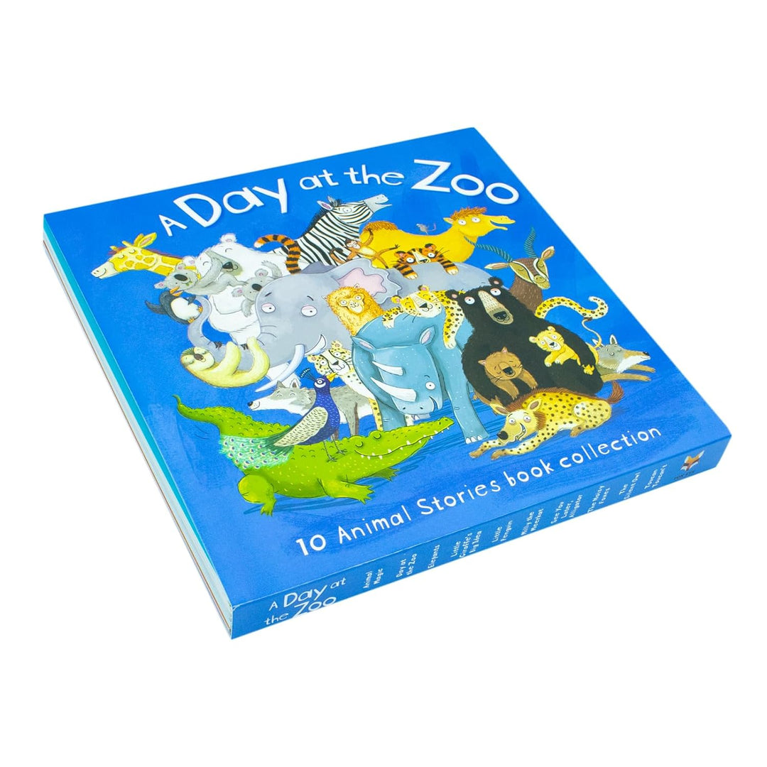 A Day at the Zoo 10 Animal Stories Illustrated Picture Flats Συλλογή βιβλίων: (Animal Magic, Little Giraffe Big Idea, Little Penguin, See You Later Alligator, The Silent Owl, Milly the Meerkat)