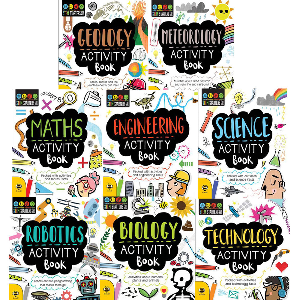 Stem Educational Activity 8 books set, Stem Starters For Kids, Maths, Engineering, Meteorology,...