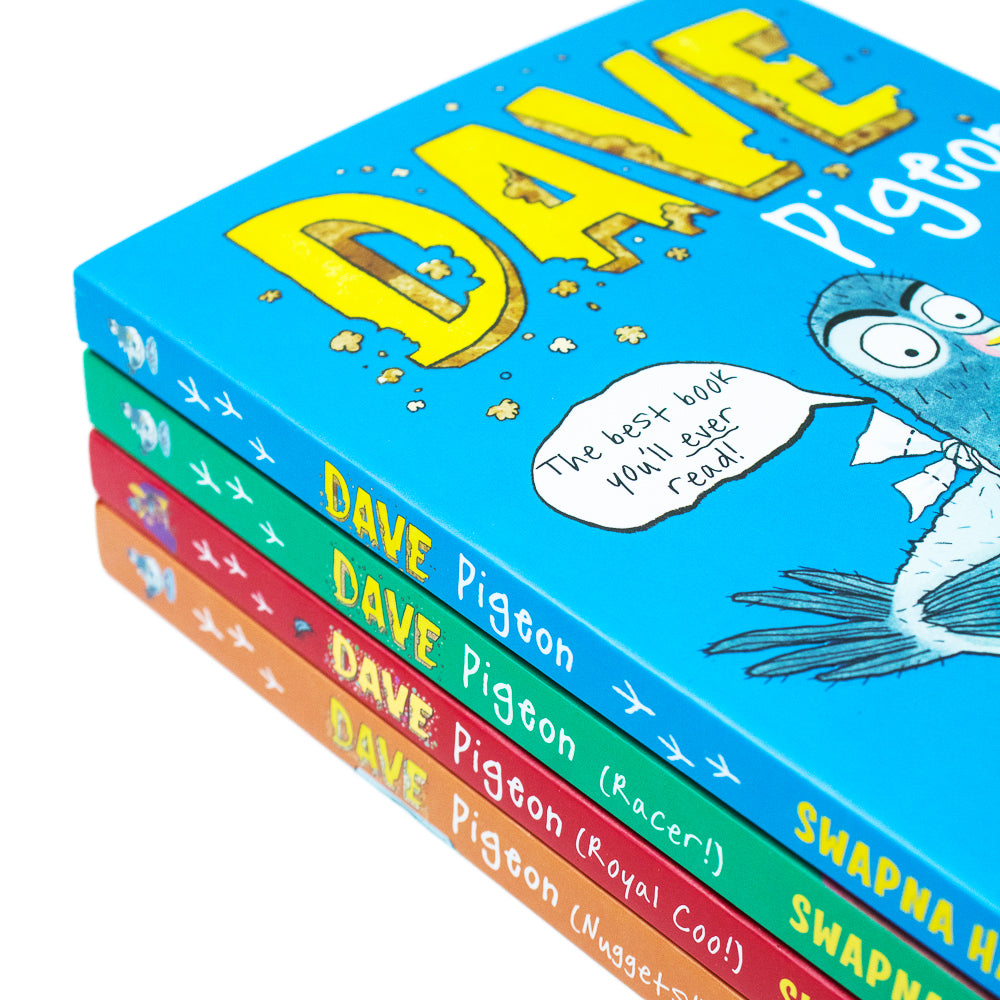 Dave Pigeon Collection 4 Books Set By Swapna Haddow (Dave Pigeon, Nuggets, Racer, Royal Coo!)