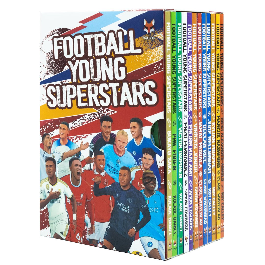 Football Young Superstars 12 Books Box Set (Jude Bellingham, Marcus Rashford, Phil Foden, Bukayo Saka, Kylian Mbappe, Erling Haaland, Jamal Musiala, Vinicius Junior)