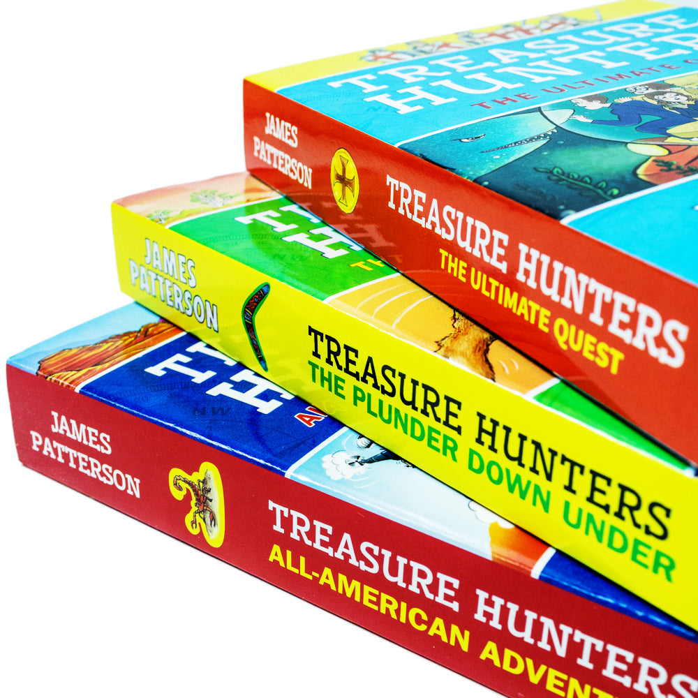 Treasure Hunters 3 Book Set By James Patterson (Ultimate Quest, Plunder Down Under, All American Adventure )