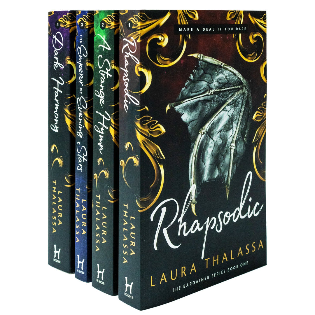 The Bargainer Series 4 Books Collection Set by Laura Thalassa (Rhapsodic, A Strange Hymn, The Emperor of Evening Stars & Dark Harmony)