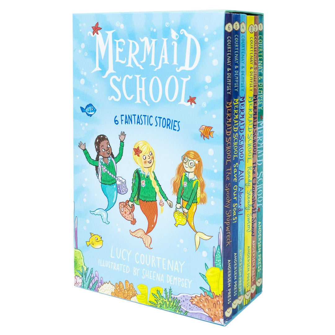 Mermaid School Series 6 Books Collection Box Set By Courtenay & Dempsey (Mermaid School, The Clamshell Show, Ready, Steady, Swim!, All Aboard! , Save Our Seas! & Spooky Shipwrec)