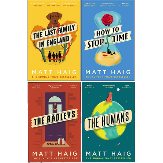 Σετ συλλογής βιβλίων Matt Haig 4 (The Last Family in England, How to Stop Time, The Radleys, The Humans)