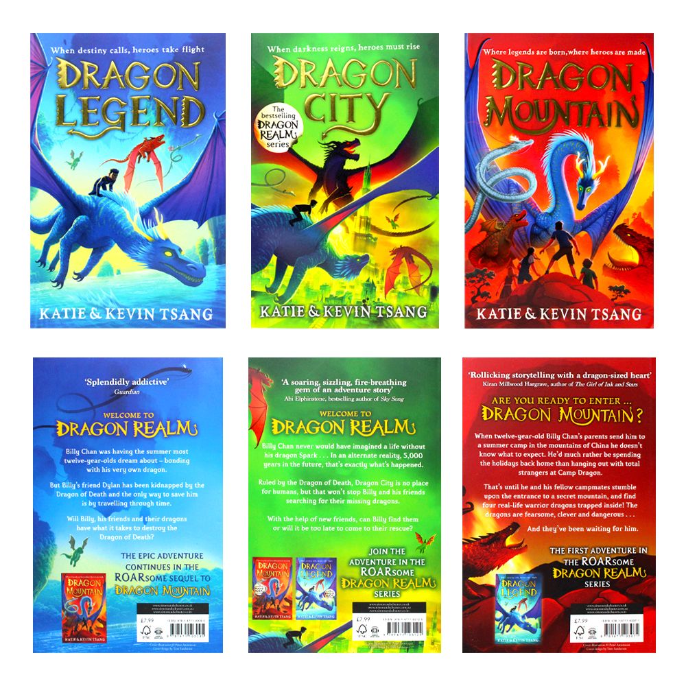 Dragon Realm Series 3 Books Collection Set (Dragon Legend, ragon Mountain & Dragon City)