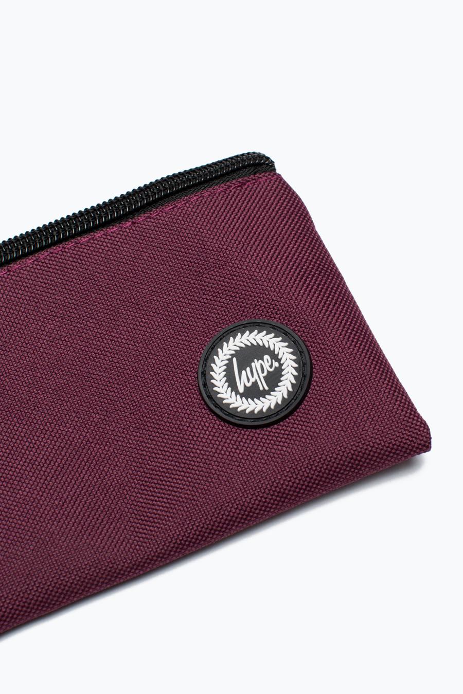 Hype Burgundy Crest Flat Pencil Case