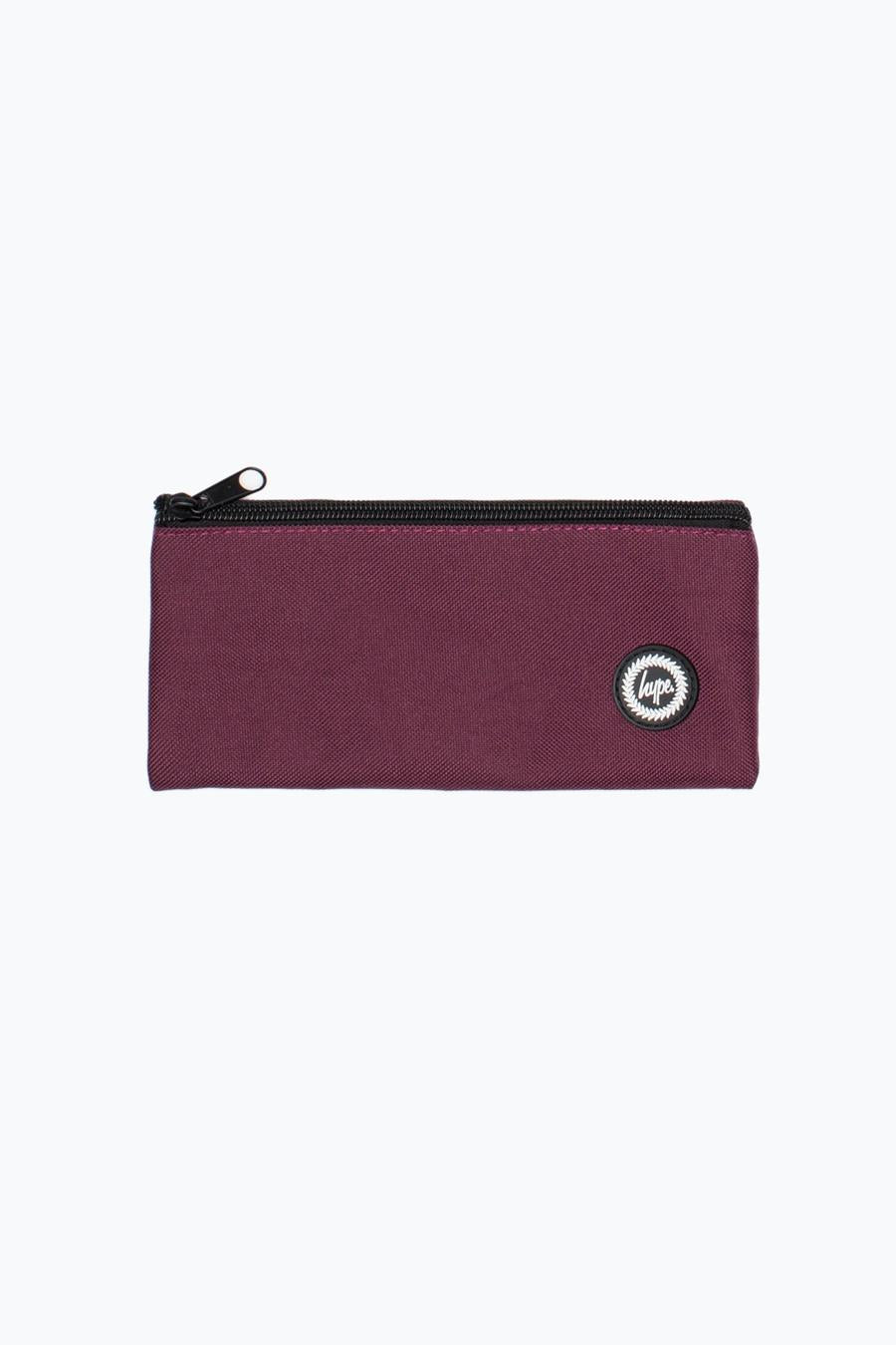 Hype Burgundy Crest Flat Pencil Case