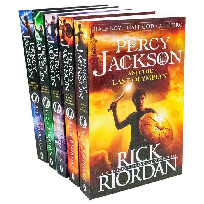 Percy Jackson &amp; The Olympians 7 Children Books Collection set by Rick Riordan (The Chalice of the Gods, Wrath of the Triple Goddess, The Lightning Thief, The Last Olympian, The Titan's Curse, The Sea of ​​Monsters, The Battle of the Labyrinth)