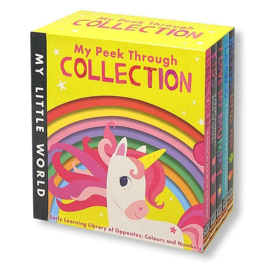 My Little World Peek Through Collection 5 Books Box Set Big Fish Little Fish, Flamingo, I Love My Mummy, Kiss, Unicorn (Σειρά 1)