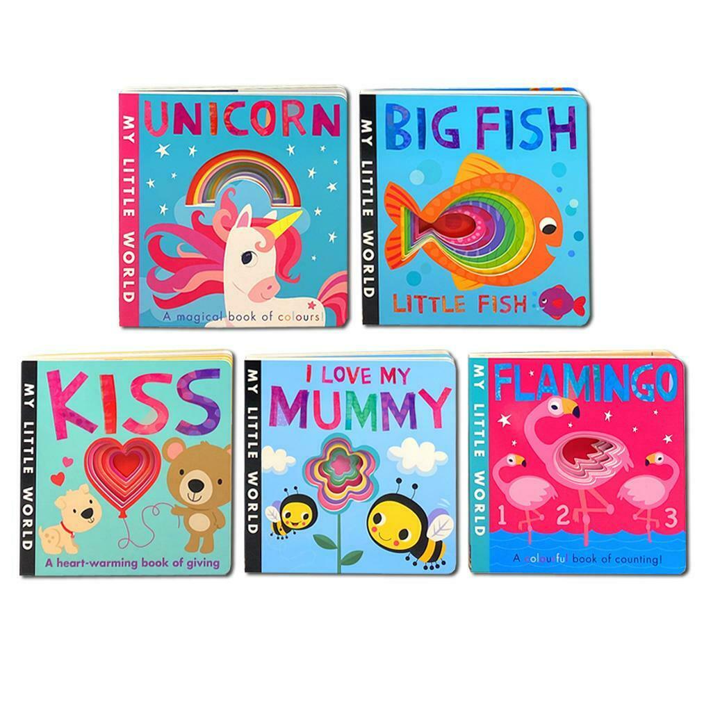 My Little World Peek Through Collection 5 Books Box Set Big Fish Little Fish, Flamingo, I Love My Mummy, Kiss, Unicorn (Σειρά 1)