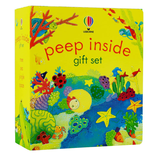 Usborne Peep Inside Collection подарочный набор из 4 книг - Peep Inside Космос, море, джунгли, дерево