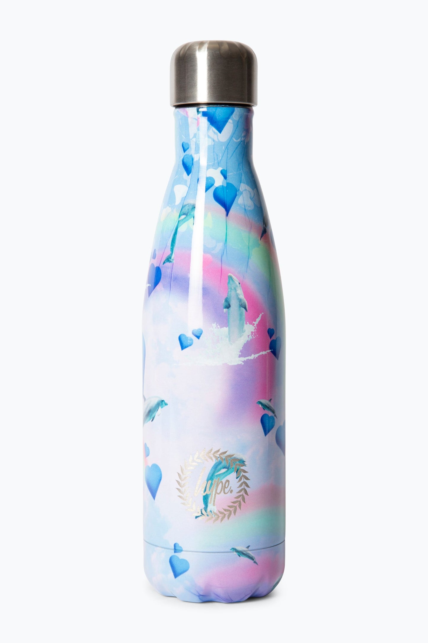 Hype Girls Blue Rainbow Dolphins Thermal Water Bottle