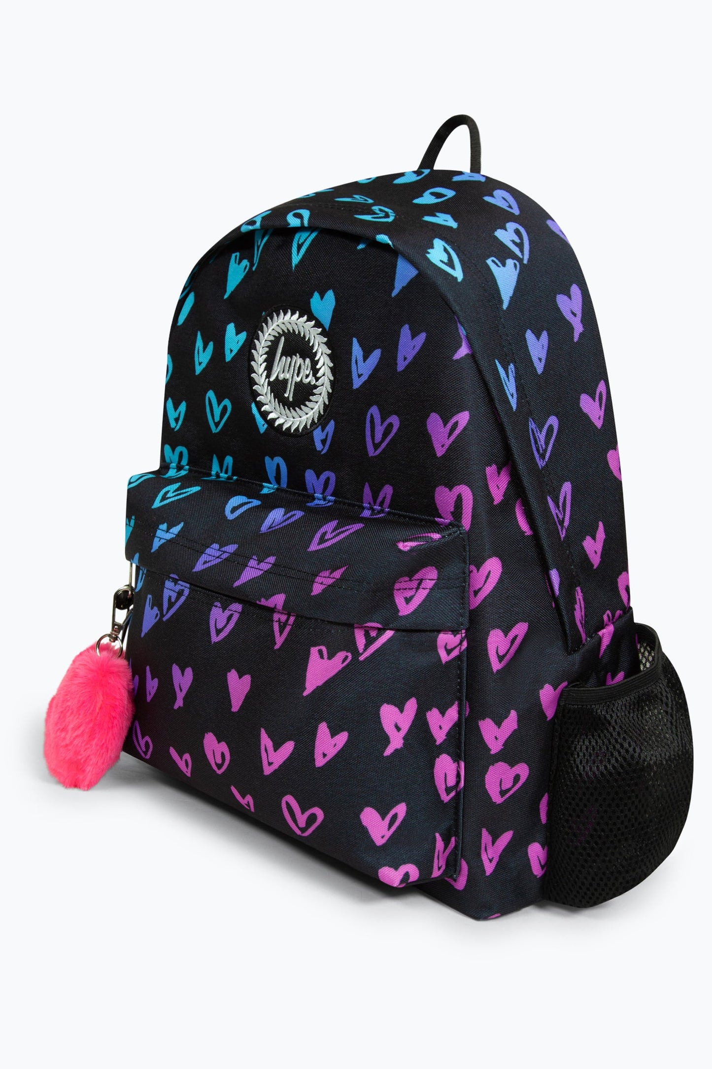 Hype Black Scribble Hearts Iconic Girls School Backpack