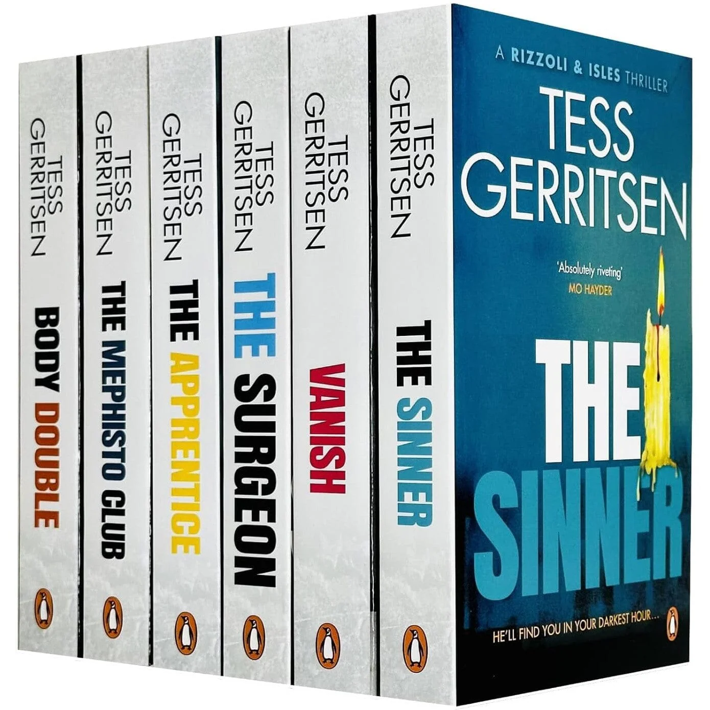 Tess Gerritsen Rizzoli &amp; Isles Series 1-6 Books Collection Set (The Apprentice, The Surgeon, The Sinner, Vanish, The Memphisto Club, Body Double)