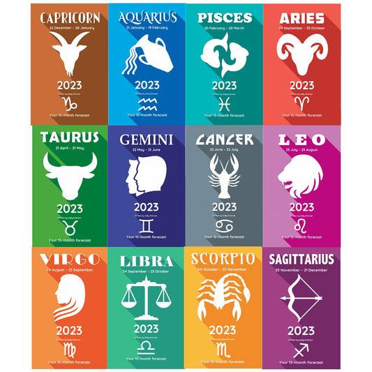 Your Horoscopes 2023 All 12 Months 12 Book Set Collection by Sally Kirkman Zodiac Sign, Future Reading