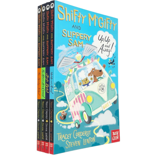 Shifty McGifty and Slippery Sam Collection 4 Books Set By Tracey Corderoy (Jingle Bells, The Spooky School, Up Up and Away, The Aliens Are Coming)