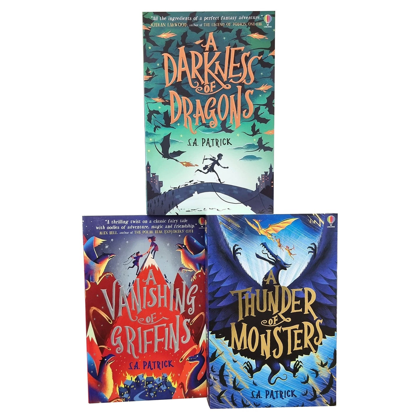 Songs of Magic 3 Books Collection Set by S A Patrick (A Darkness of Dragons, A Vanishing of Griffins & A Thunder of Monsters)