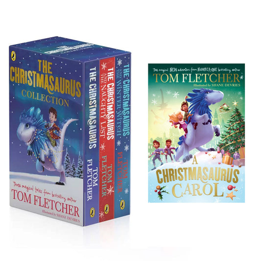 Коллекция Christmasaurus, 4 книги, Том Флетчер (Christmasaurus Carol [Твердый переплет], Christmasaurus, The Naughty List, The Winter Witch)