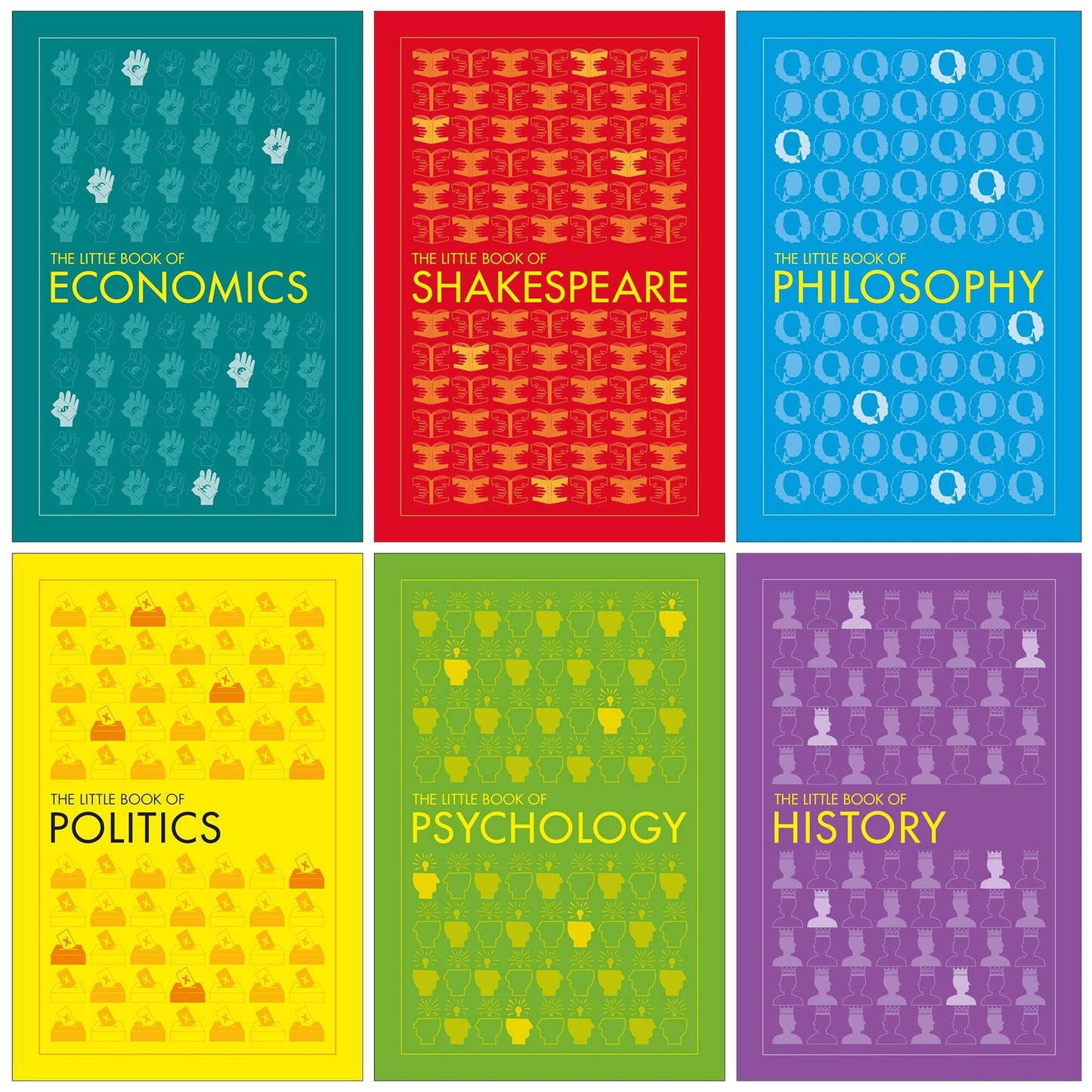 DK The Little Book Of Series 6 Books Collection Set (Economics, Politics, Shakespeare, Philosophy, Psychology, History)