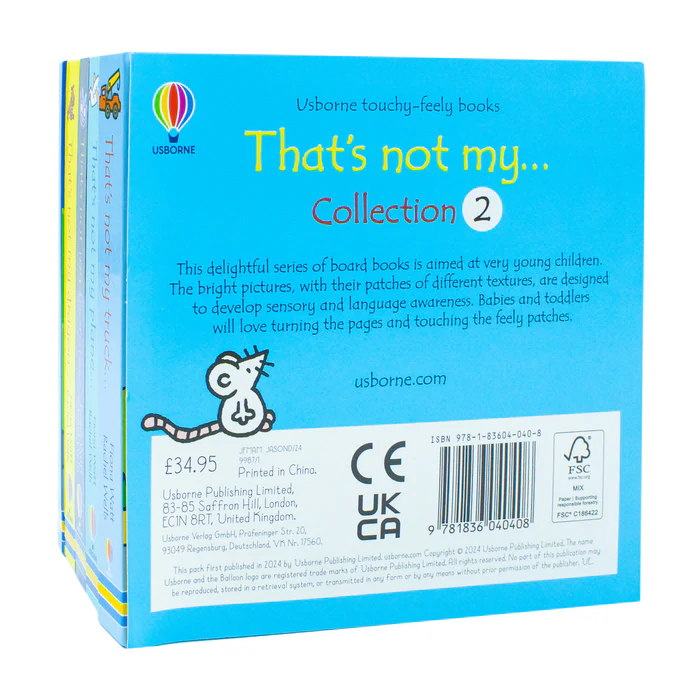 Usborne Touchy-Feely Books That's Not my... Συλλογή 2: Σετ 5 βιβλίων (φορτηγό, αεροπλάνο, τέρας, δράκος, λεωφορείο)