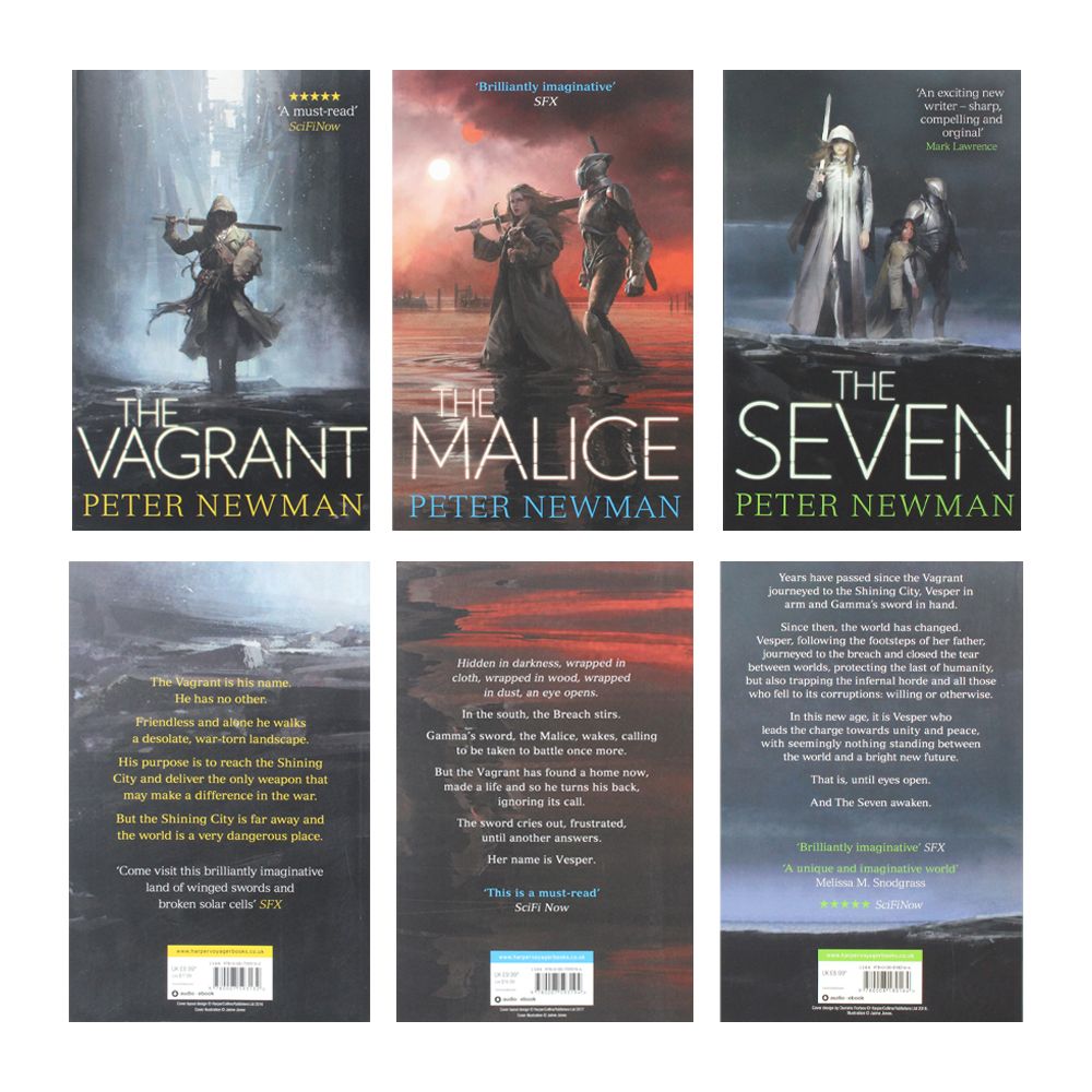 Vagrant Trilogy 3 Books Collection Set By Peter Newman (The Vagrant, The Seven, The Malice)