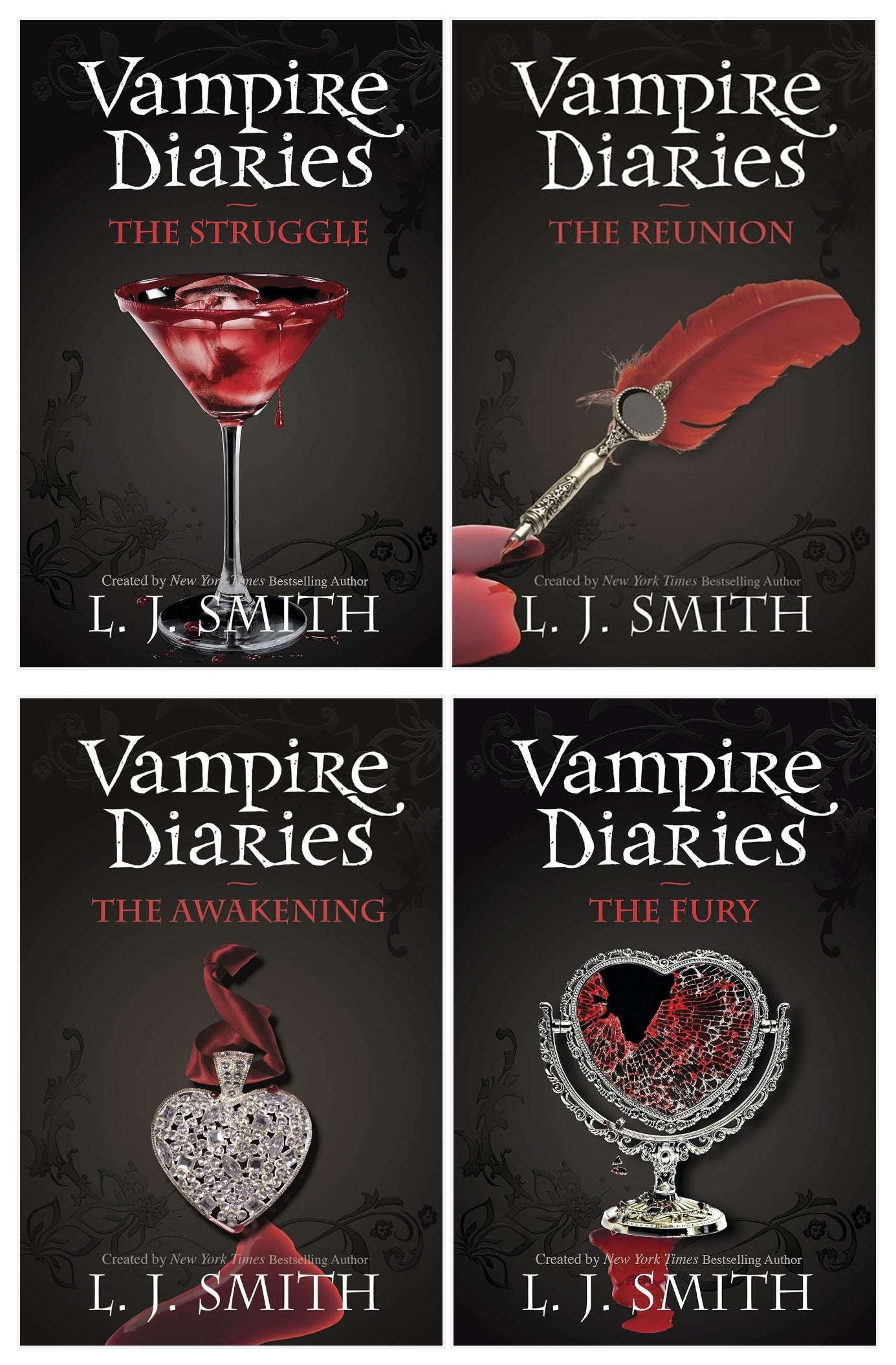 The Vampire Diaries Series 1 Collection 4 Books set by LJ Smith (The Awakening, The Struggle + Περισσότερα)