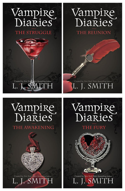 The Vampire Diaries Series 1 Collection 4 Books set by LJ Smith (The Awakening, The Struggle + Περισσότερα)